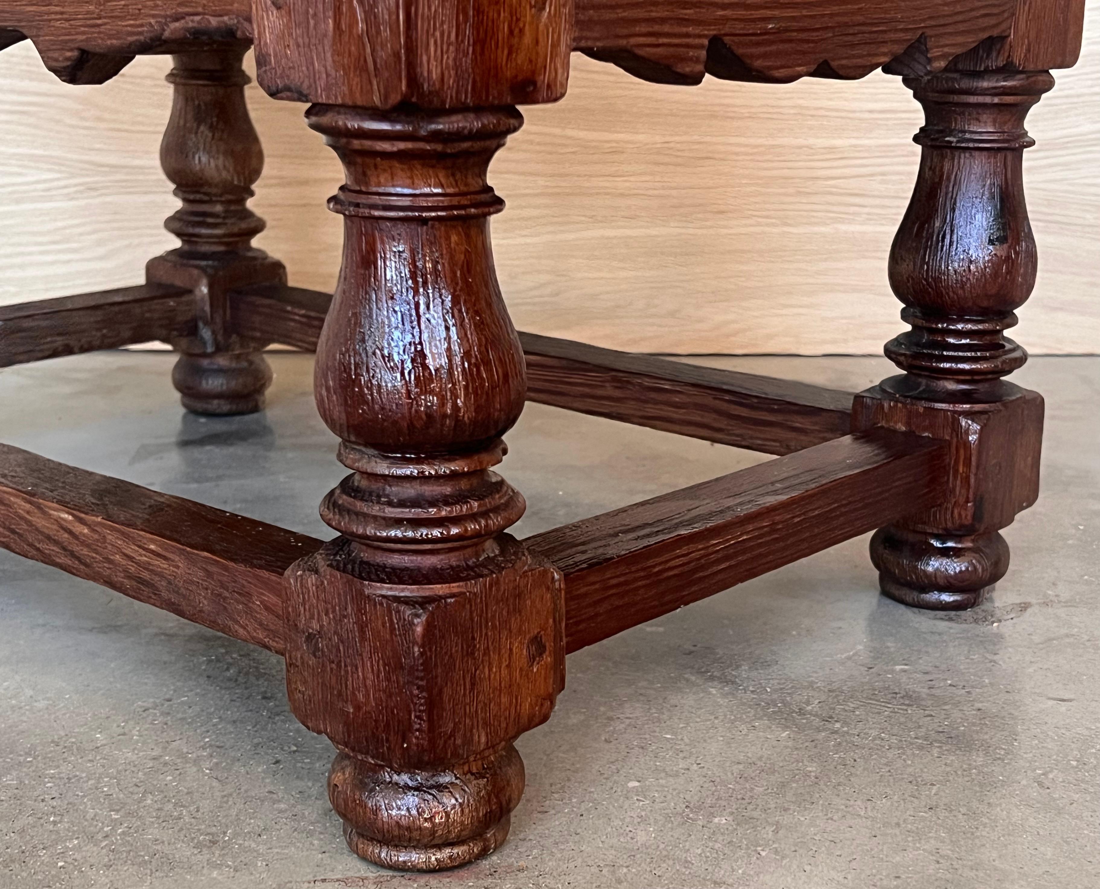 Late 19th Century Rustic Artisan Made Pyrenees Mountains Side Table End Table For Sale 9