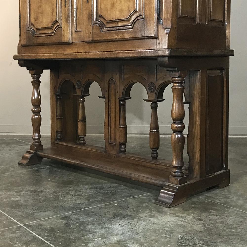 Late 19th Century Rustic Country French Raised Cabinet For Sale 3