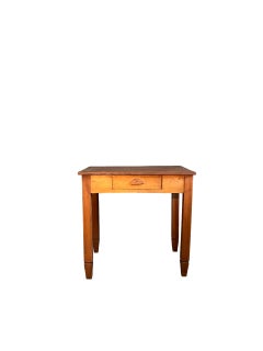 Late 19th-Century Rustic Fir Wood Writing Desk with Single Drawer