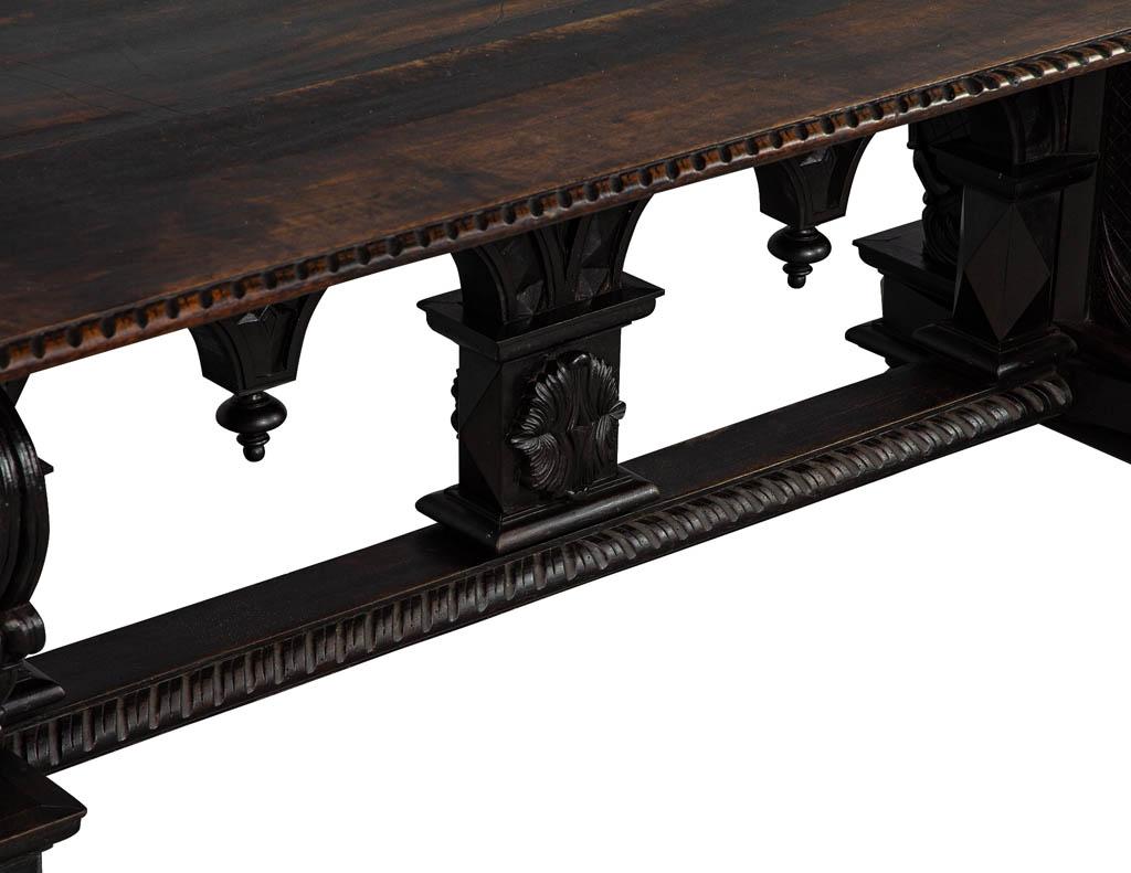 Late 19th Century Rustic French Carved Dining Library Table 6