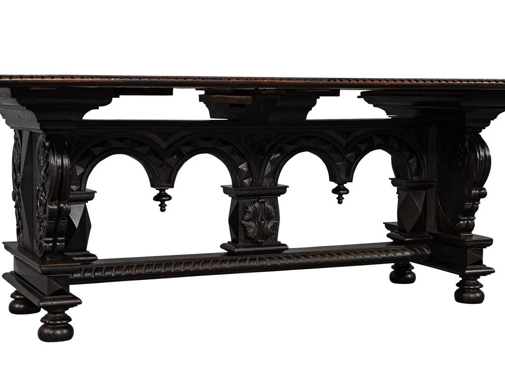 Late 19th Century Rustic French Carved Dining Library Table 1