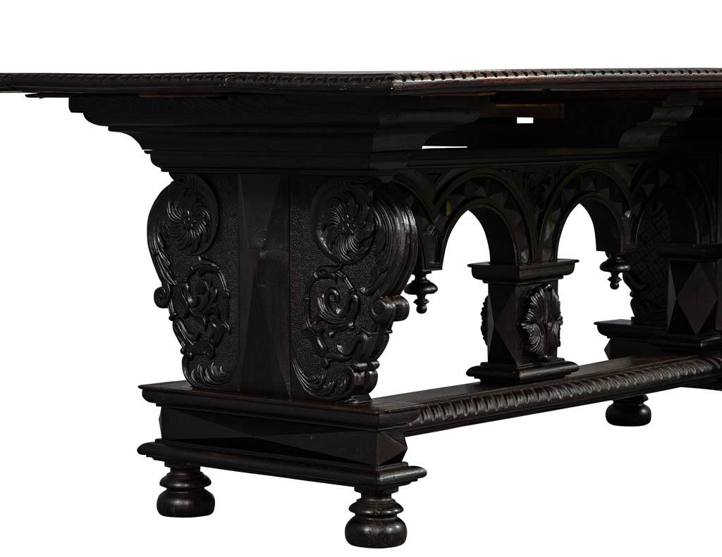 Late 19th Century Rustic French Carved Dining Library Table 2