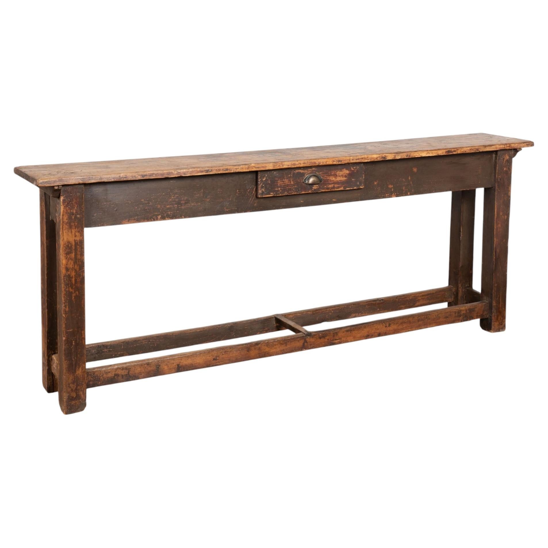Late 19th Century Rustic Narrow Console Table