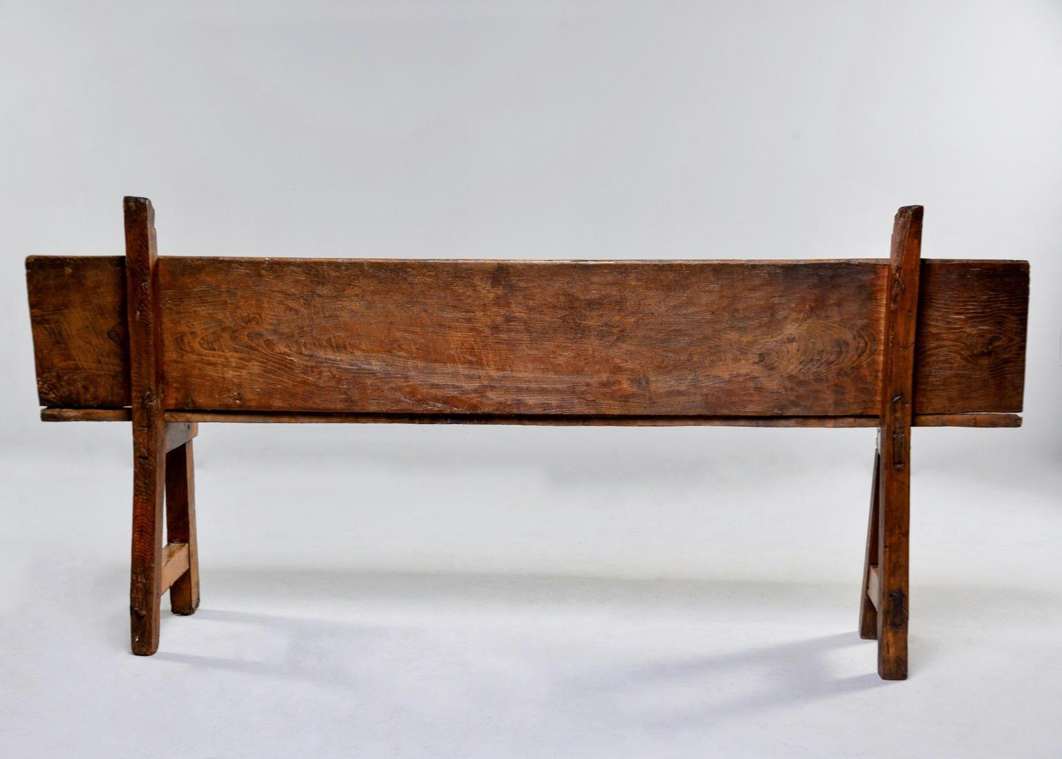 Late 19th Century Rustic Spanish Chestnut Bench 1