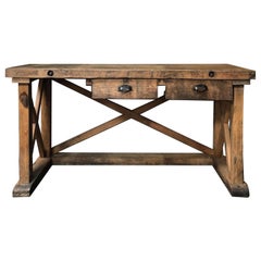 Late 19th Century Rustic Wood Sideboard or Work Table from France