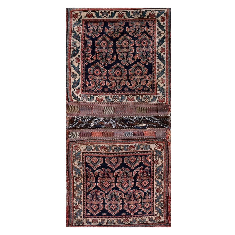 Late 19th Century Persian Afshar Saddle Bag Carpet 2' x 4'2