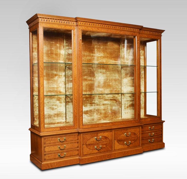 British Late 19th Century Satinwood Display Cabinet For Sale