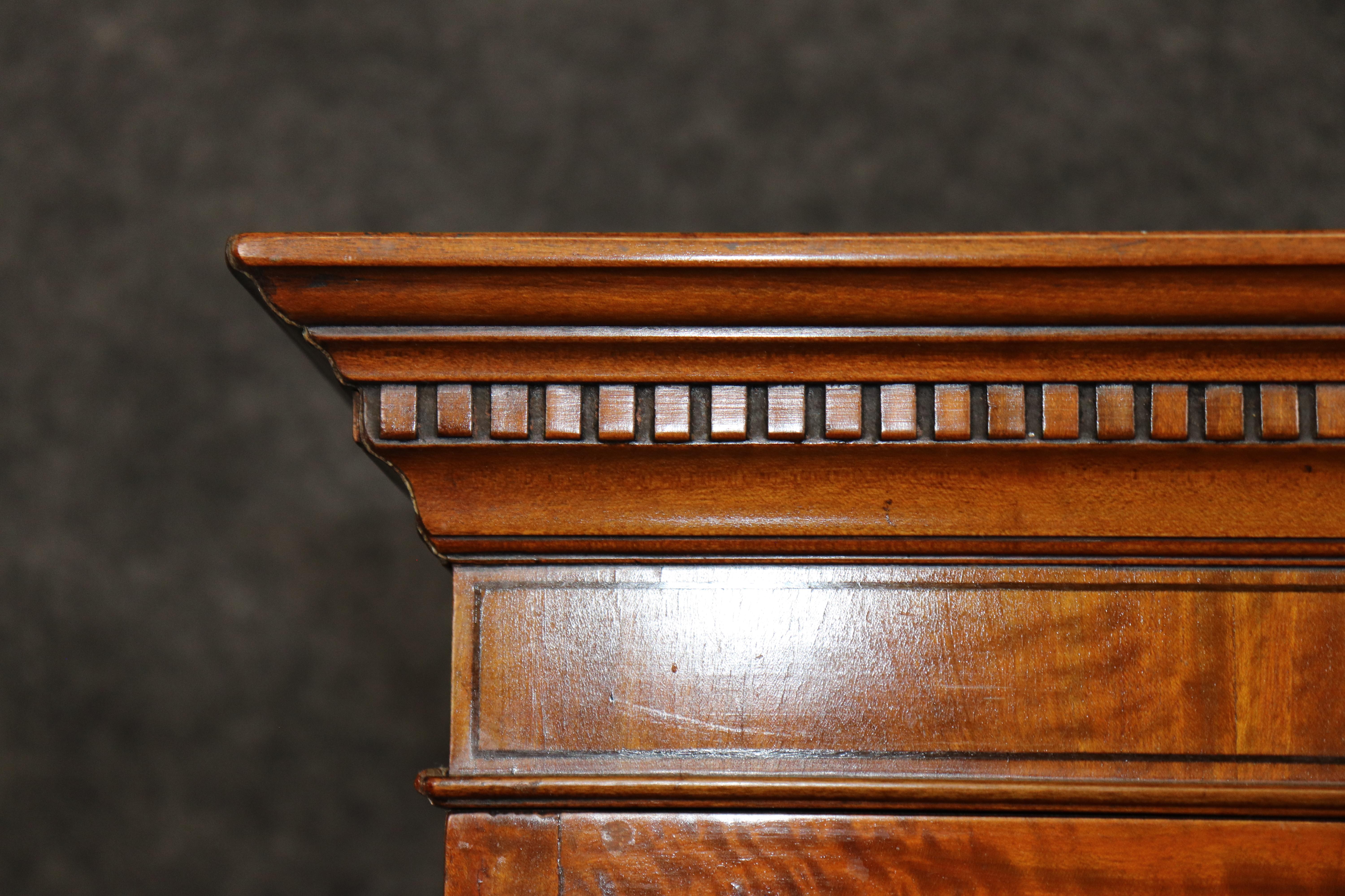 Late 19th century Satinwood Narrow Georgian Vitrine Display Cabinet For Sale 6