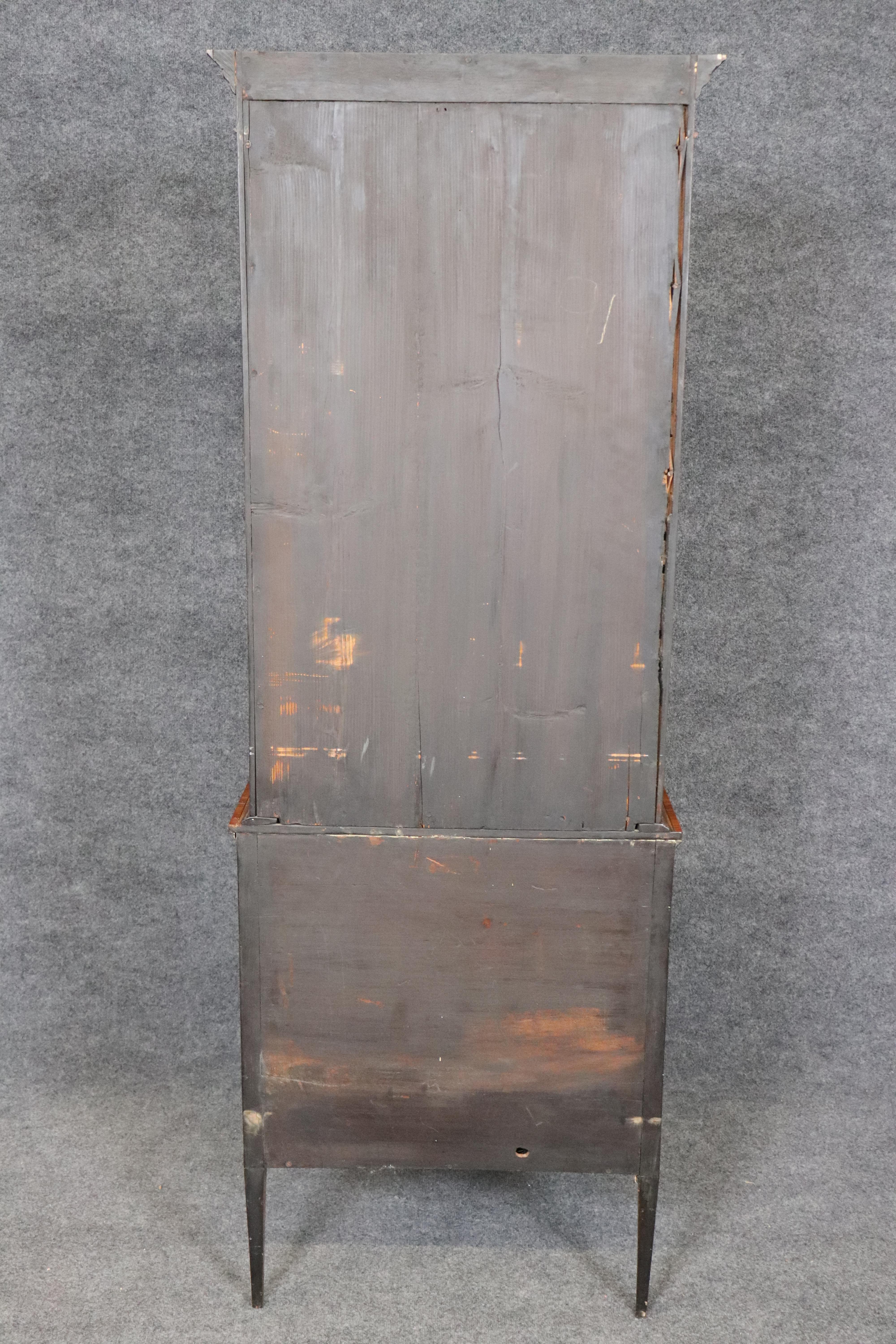 Late 19th century Satinwood Narrow Georgian Vitrine Display Cabinet For Sale 10