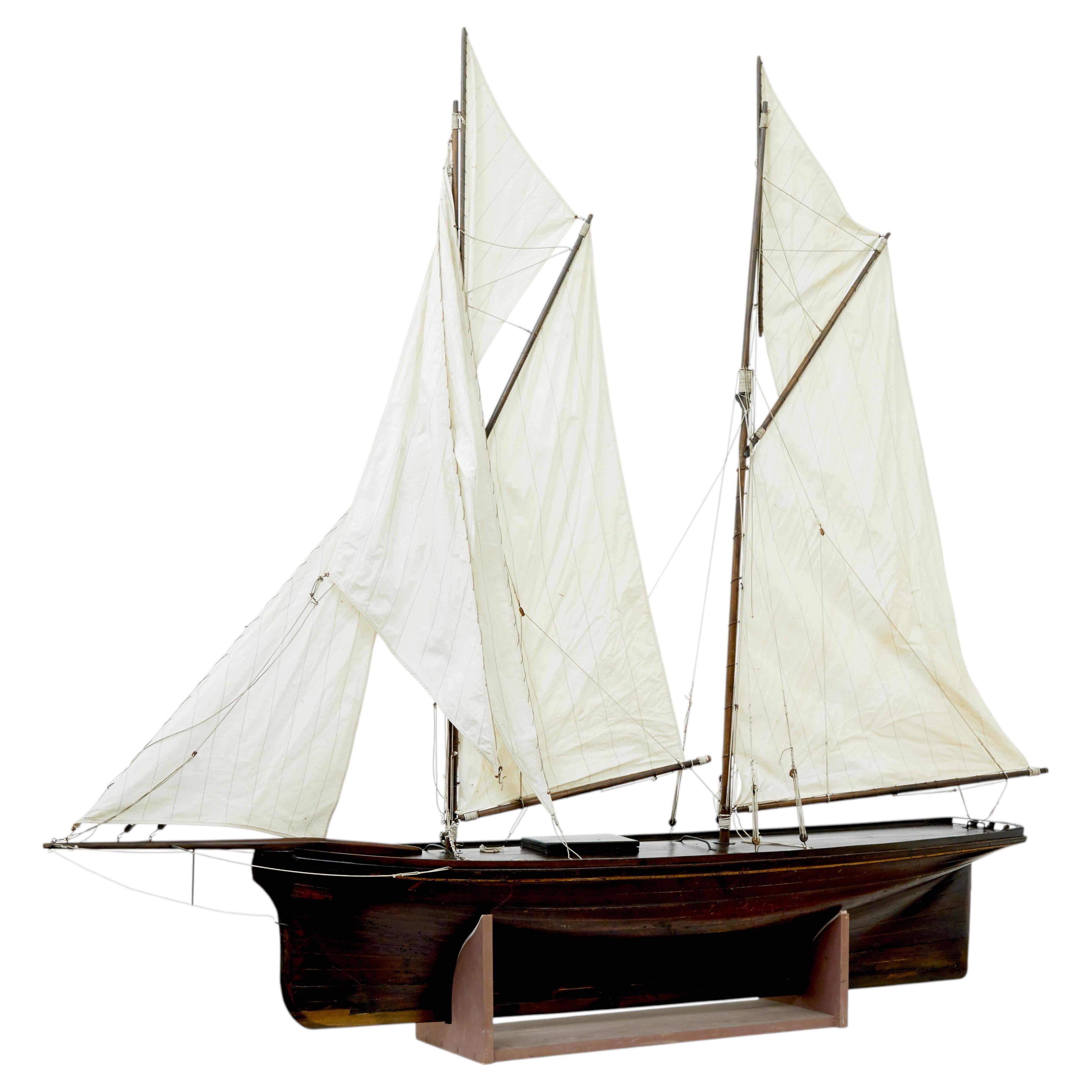 Late 19th century scale model of a wooden boat For Sale