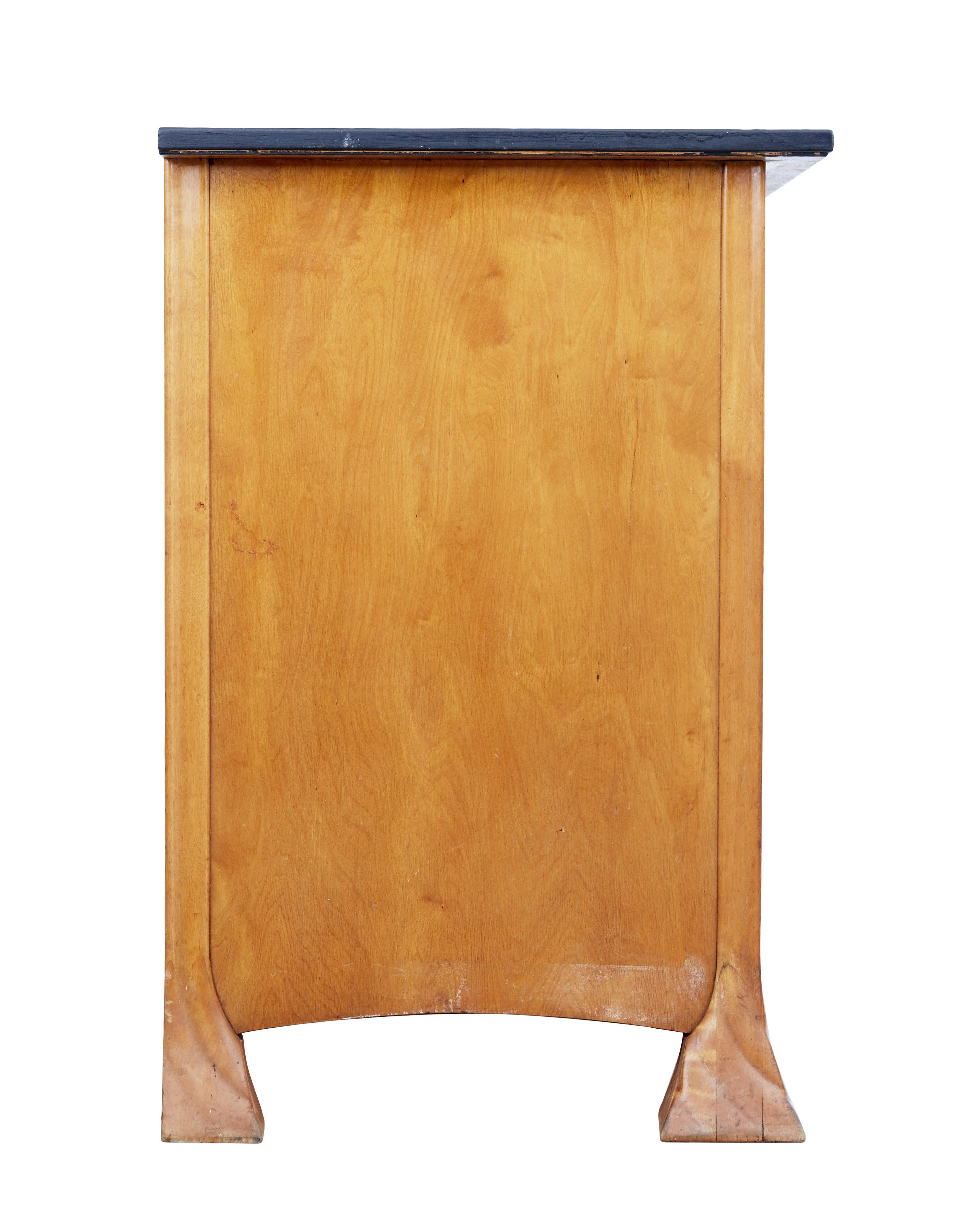 Late 19th Century Scandinavian Birch Art Nouveau Chest of Drawers In Good Condition In Debenham, Suffolk