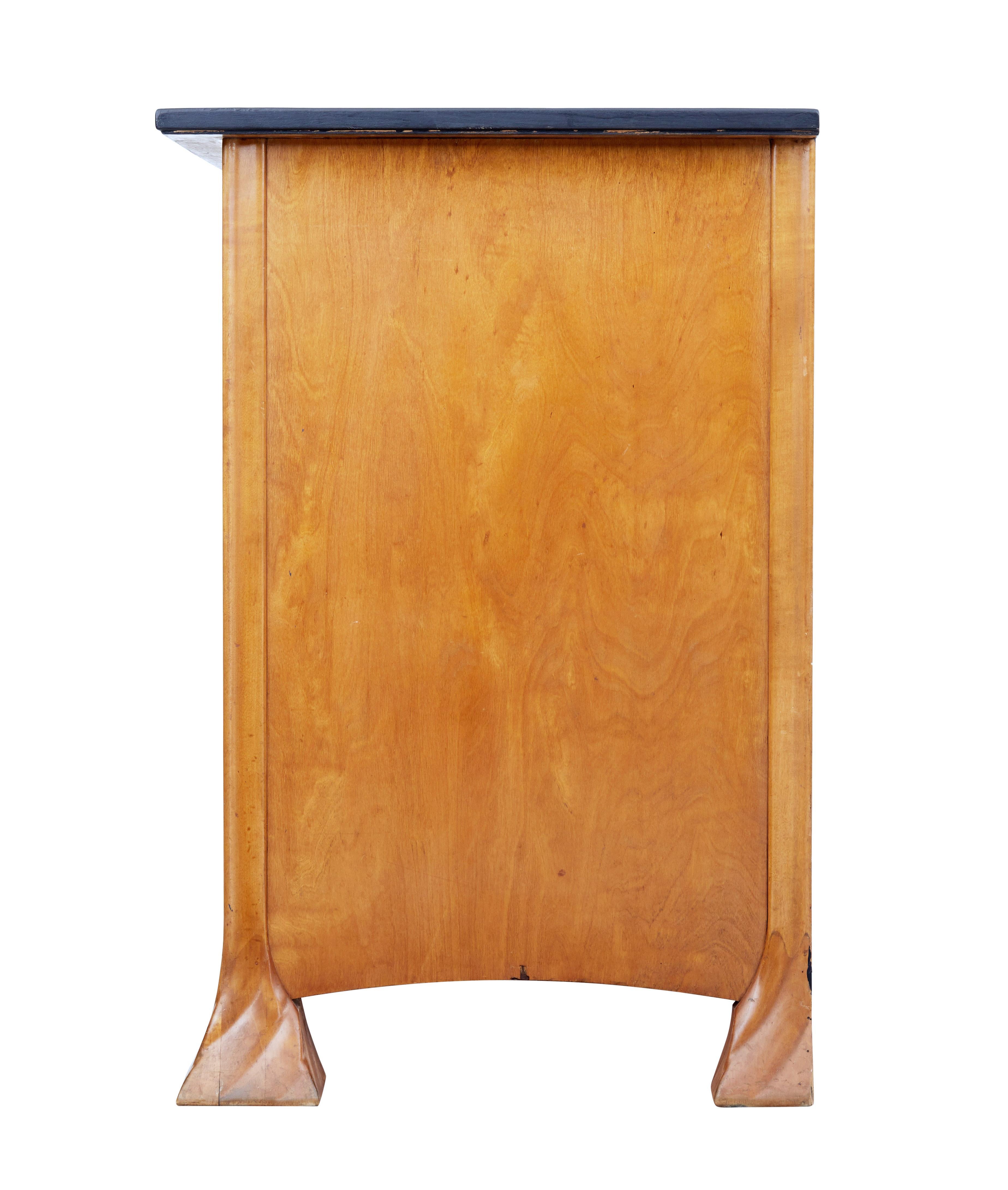 Late 19th Century Scandinavian Birch Art Nouveau Chest of Drawers 2