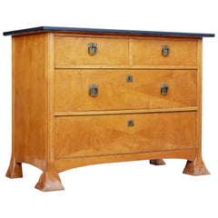 Late 19th Century Scandinavian Birch Art Nouveau Chest of Drawers