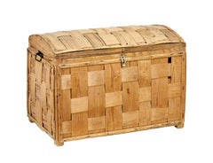 Late 19th Century Scandinavian woven pine dome top trunk