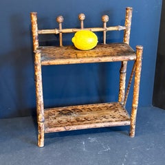 Late 19th Century Scorched Tortoise Bamboo Two-Tier Etagere Shelf