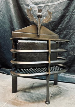 Late 19th Century Scottish Arts &Crafts Wrought Iron Fire Grate.