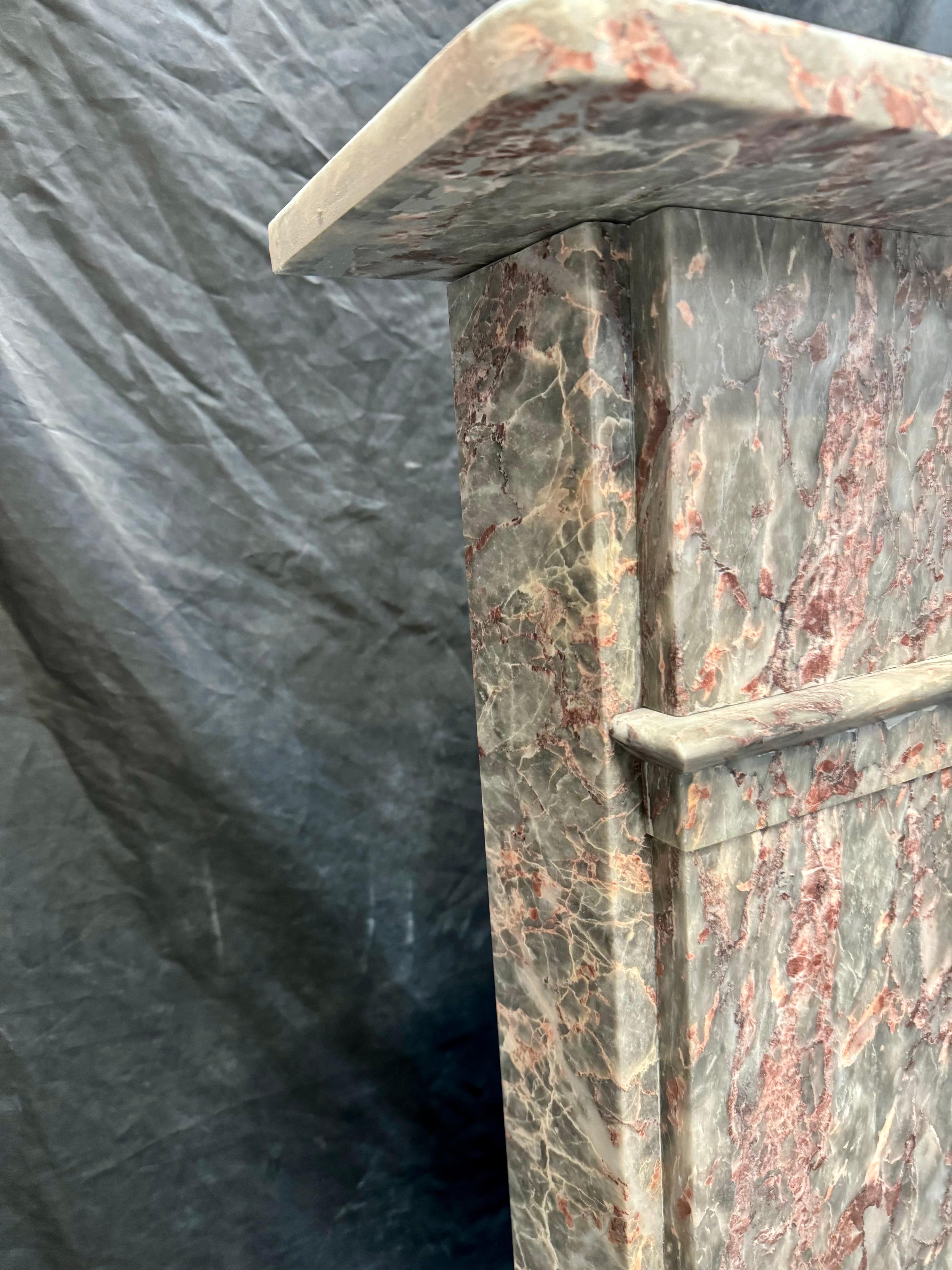 Late 19th Century Scottish Fior Di Pesco Marble Fireplace Surround. For Sale 5