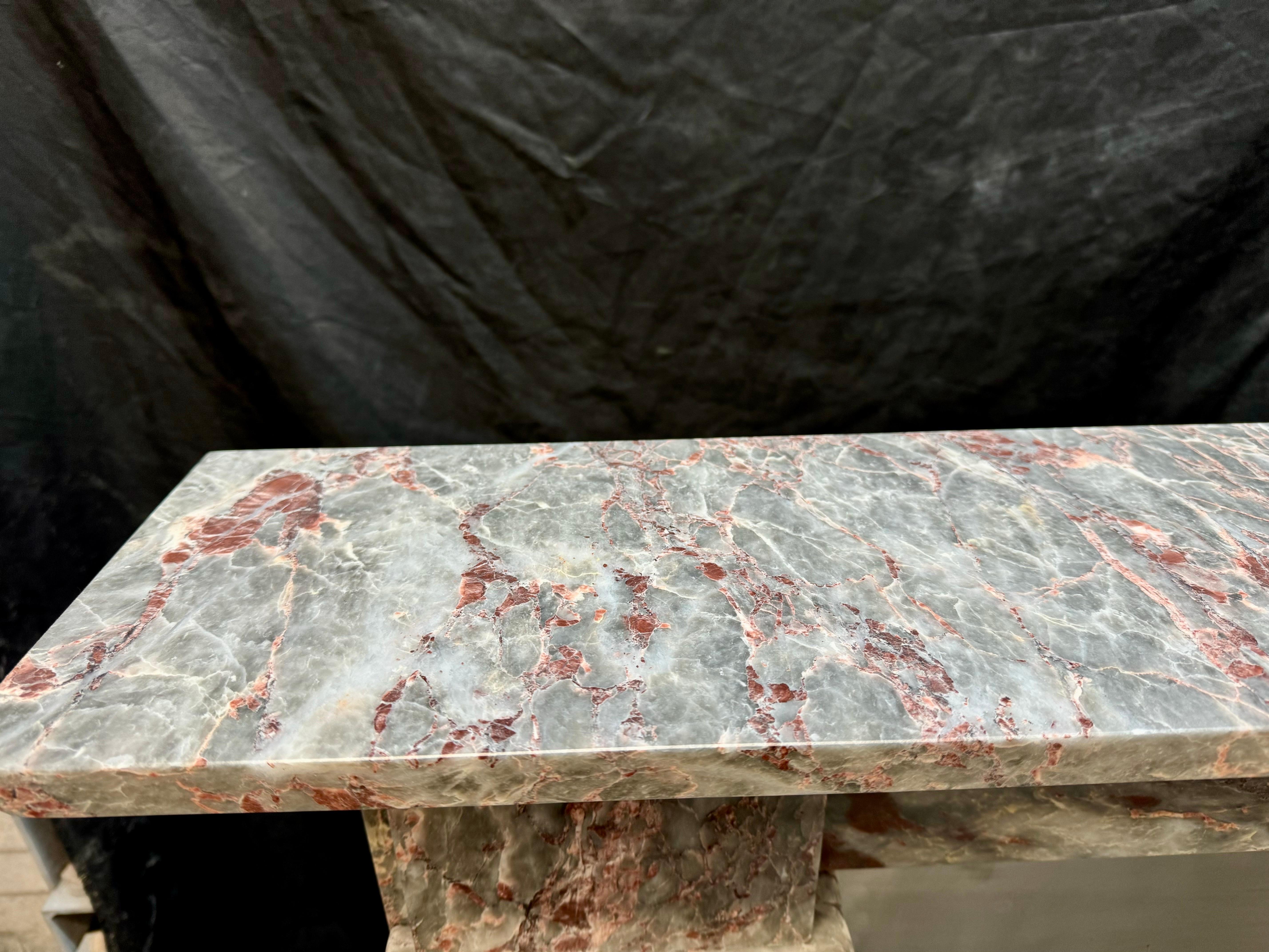 Late 19th Century Scottish Fior Di Pesco Marble Fireplace Surround. For Sale 8