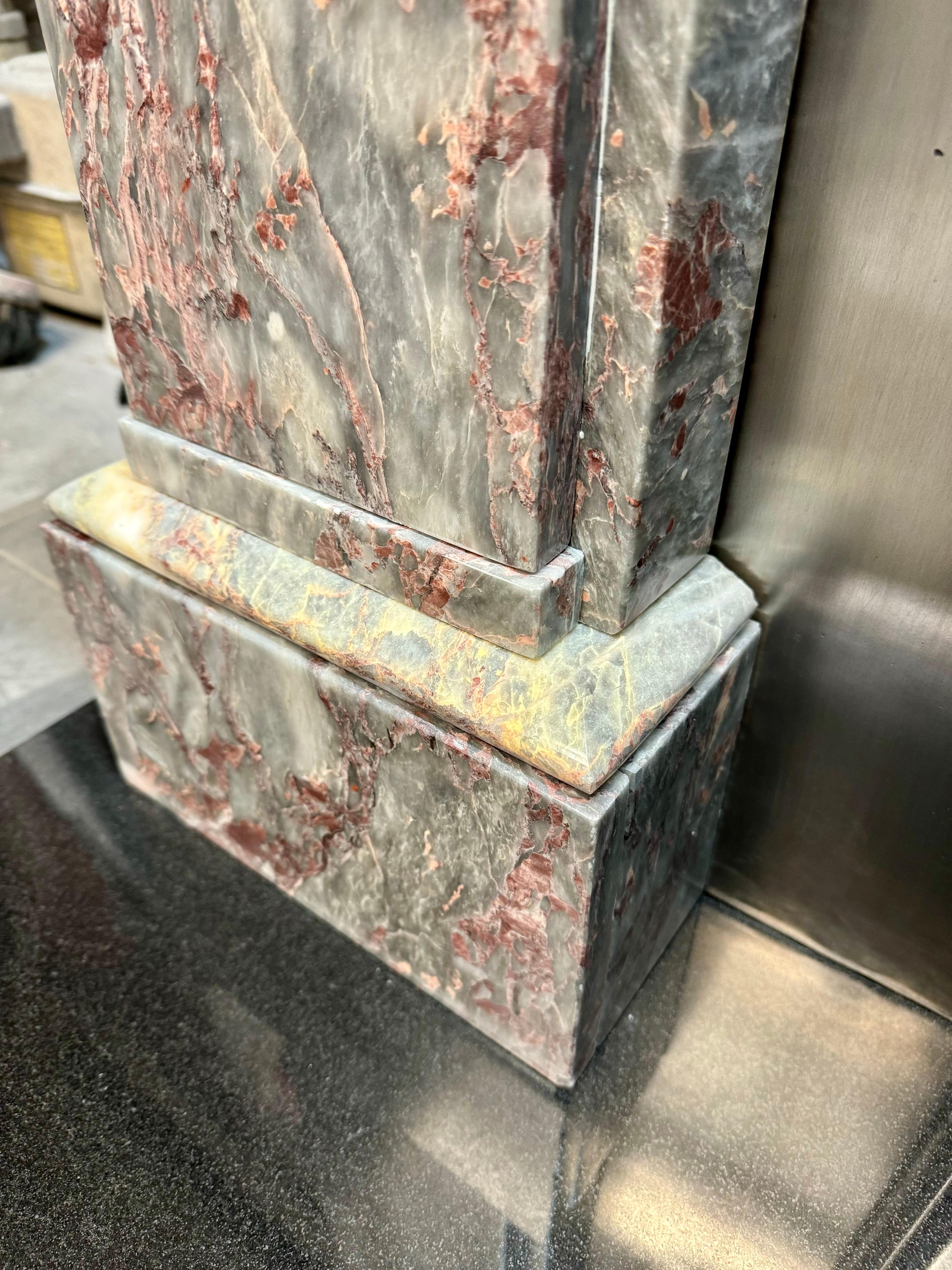 Late 19th Century Scottish Fior Di Pesco Marble Fireplace Surround. For Sale 9
