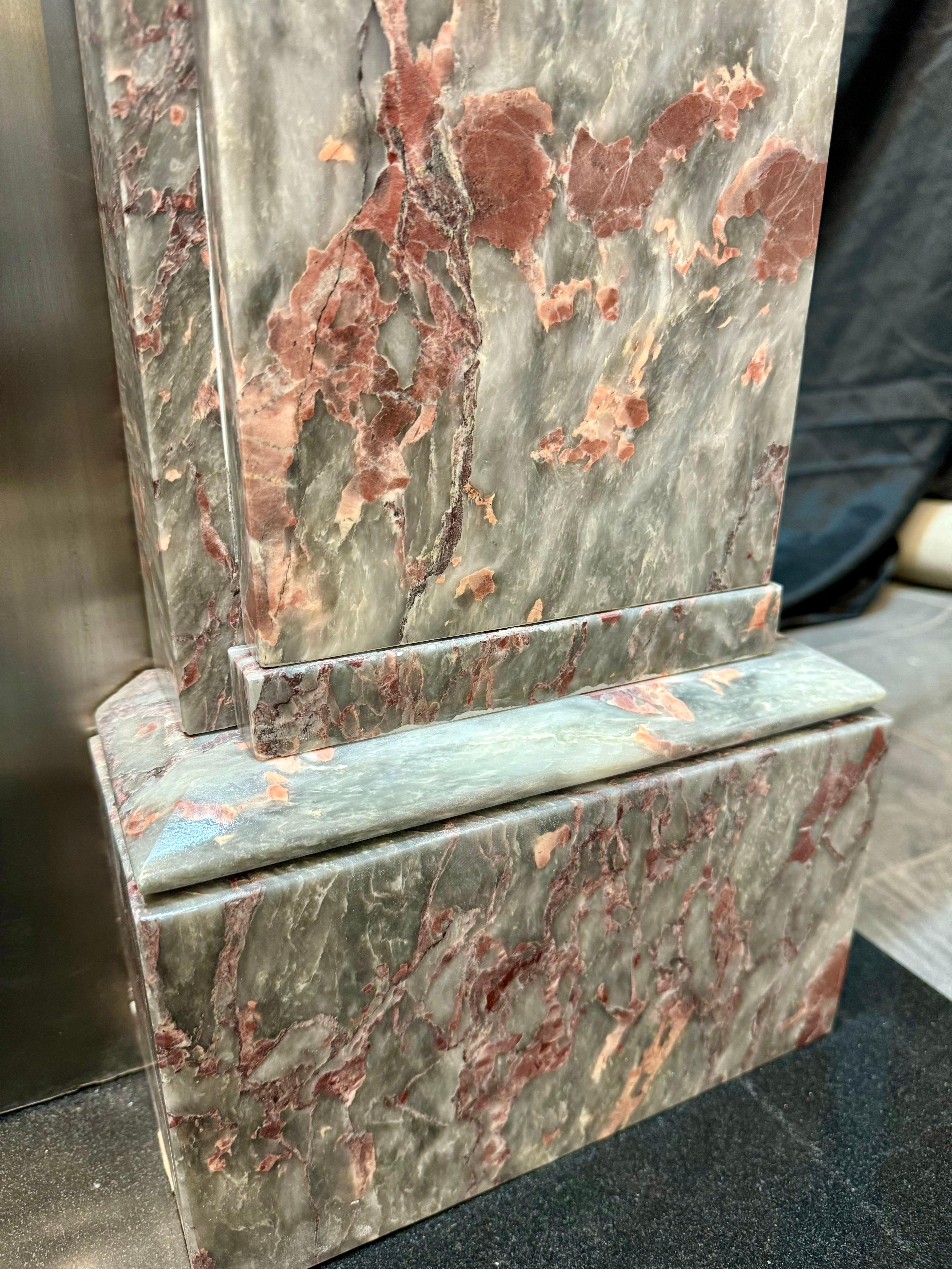 Late 19th Century Scottish Fior Di Pesco Marble Fireplace Surround. For Sale 11