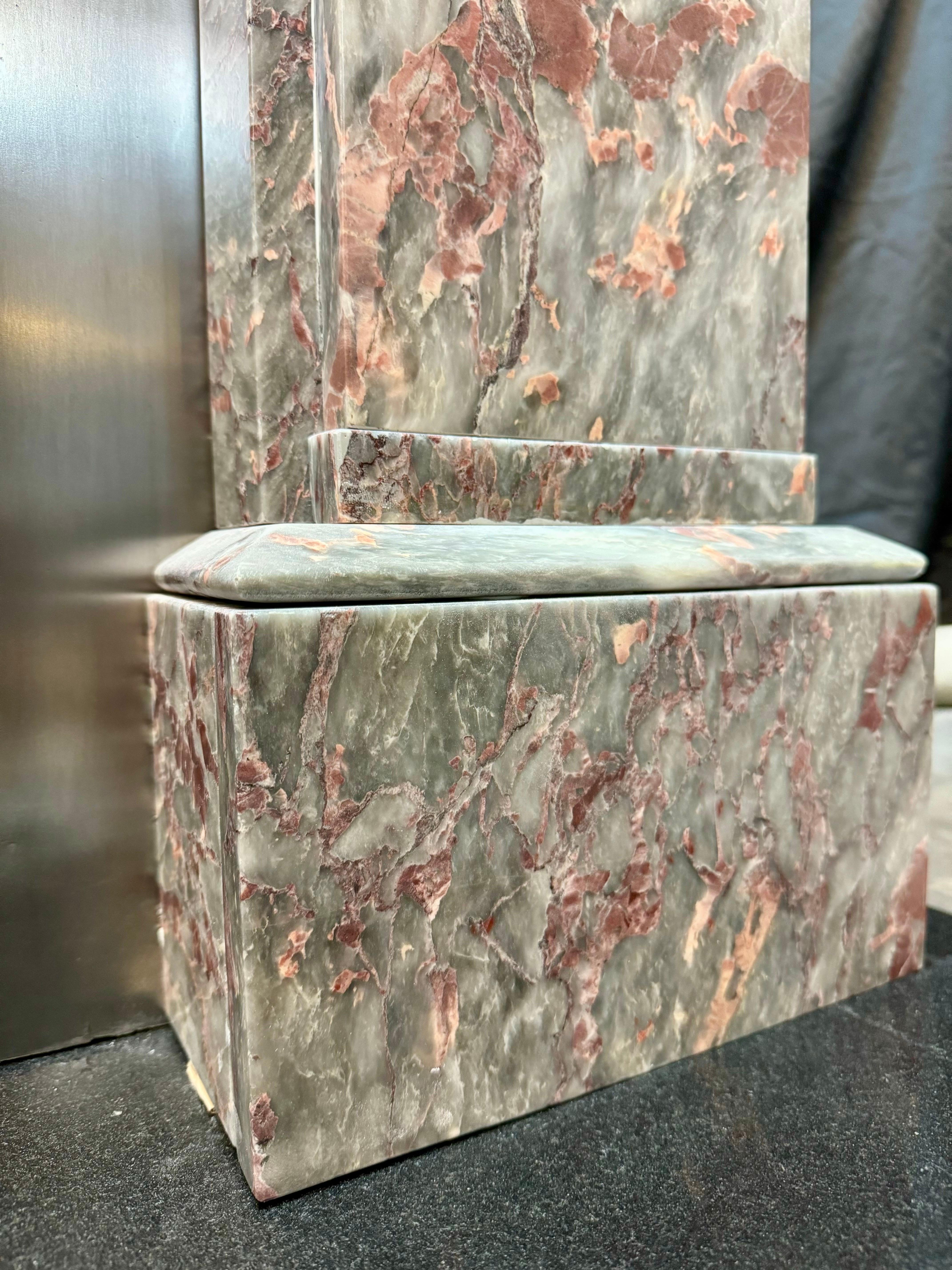 Late 19th Century Scottish Fior Di Pesco Marble Fireplace Surround. For Sale 12