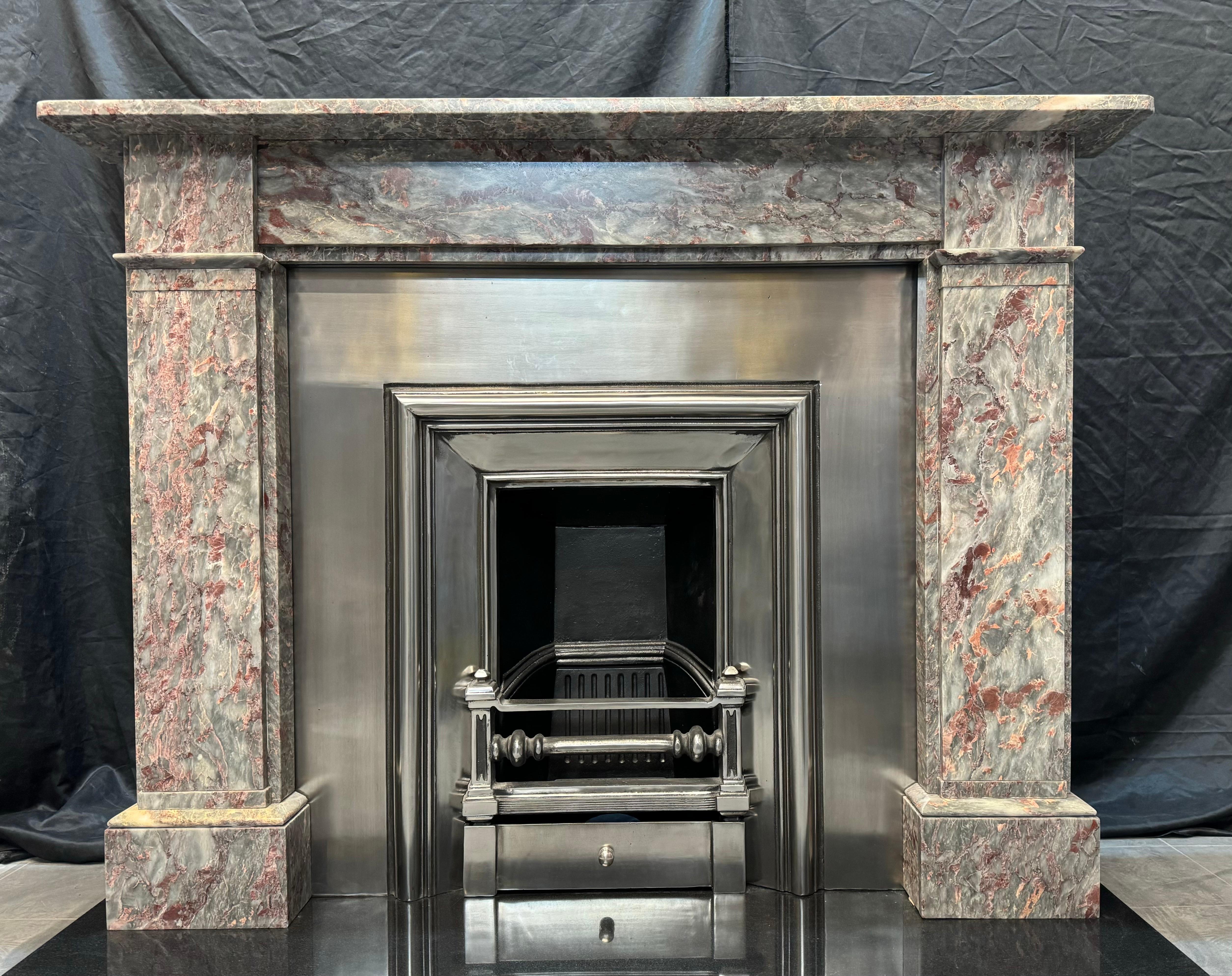 Late 19th Century Scottish Fior Di Pesco Marble Fireplace Surround. For Sale 13