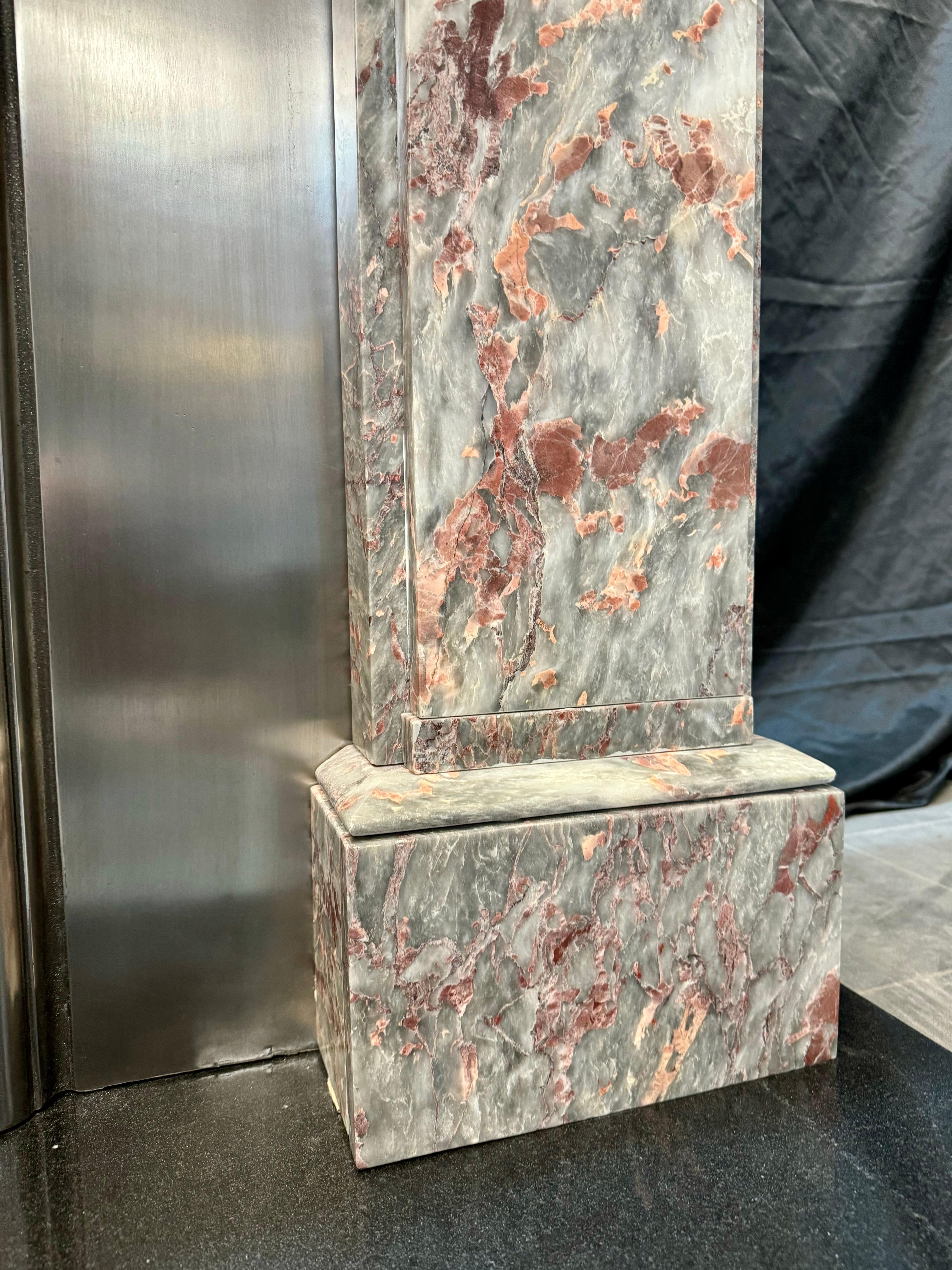 Late 19th Century Scottish Fior Di Pesco Marble Fireplace Surround. For Sale 1