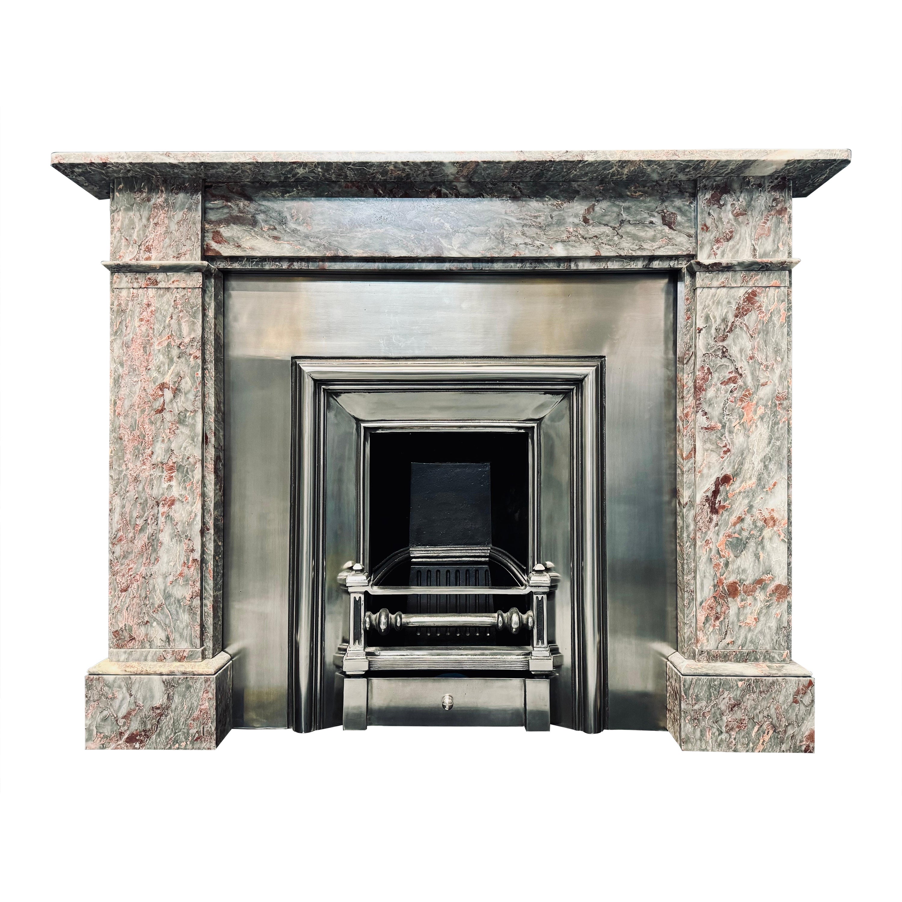 Late 19th Century Scottish Fior Di Pesco Marble Fireplace Surround. For Sale