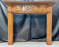 Late 19th Century Scottish Georgian Manner Pine & Gesso Fireplace Surround.