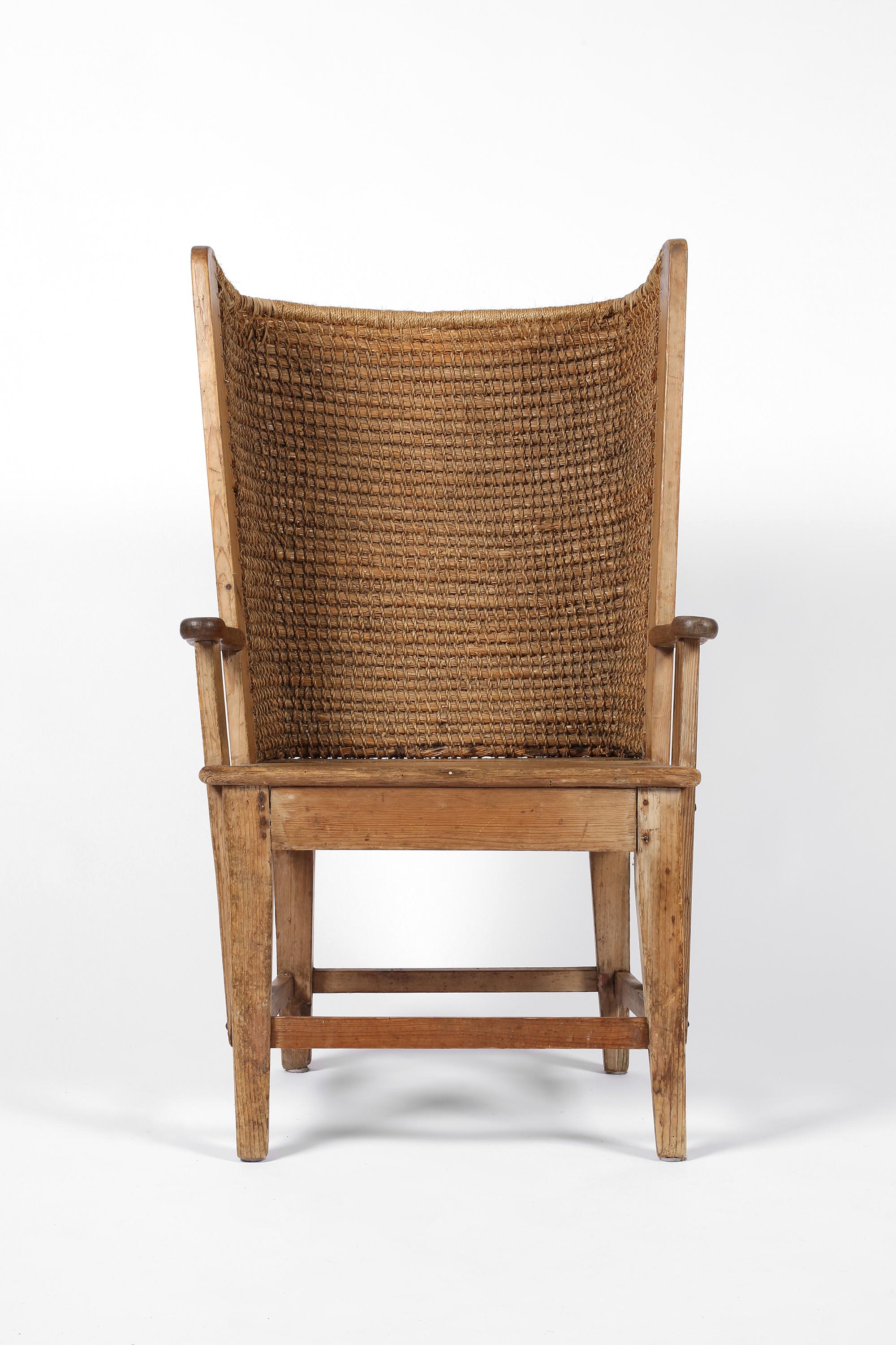 Late 19th Century Scottish Vernacular Pine and Woven Straw Orkney Chair 7