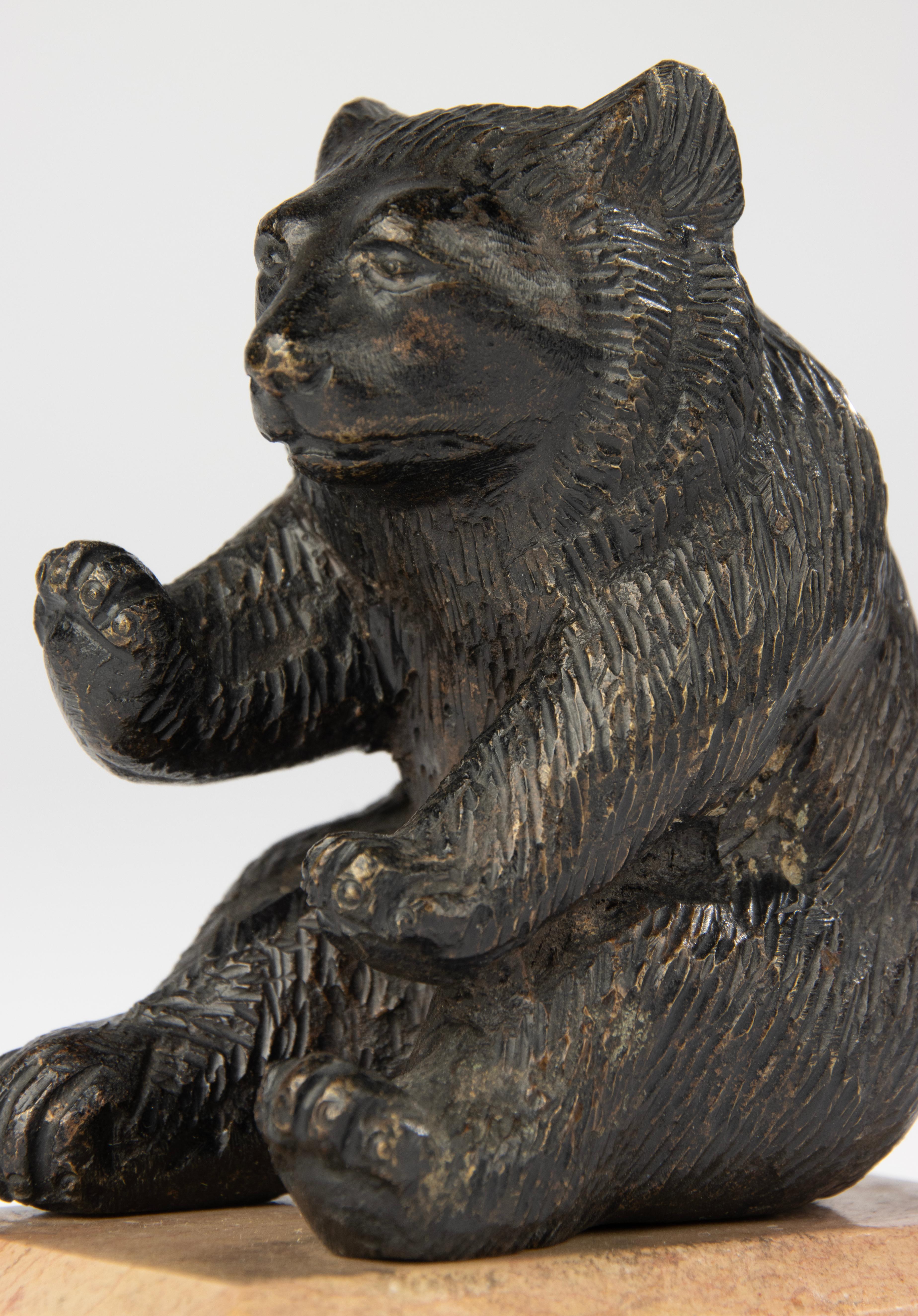 Foresta Nera Scultura di fine Ottocento di un orso seduto - Bronzo di Black Forest in vendita