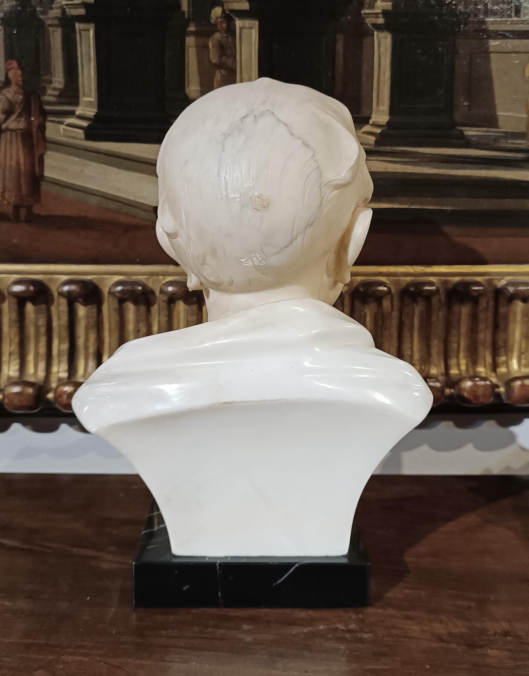 Hand-Crafted LATE 19th CENTURY SCULPTURE OF A SMILING CHILD For Sale