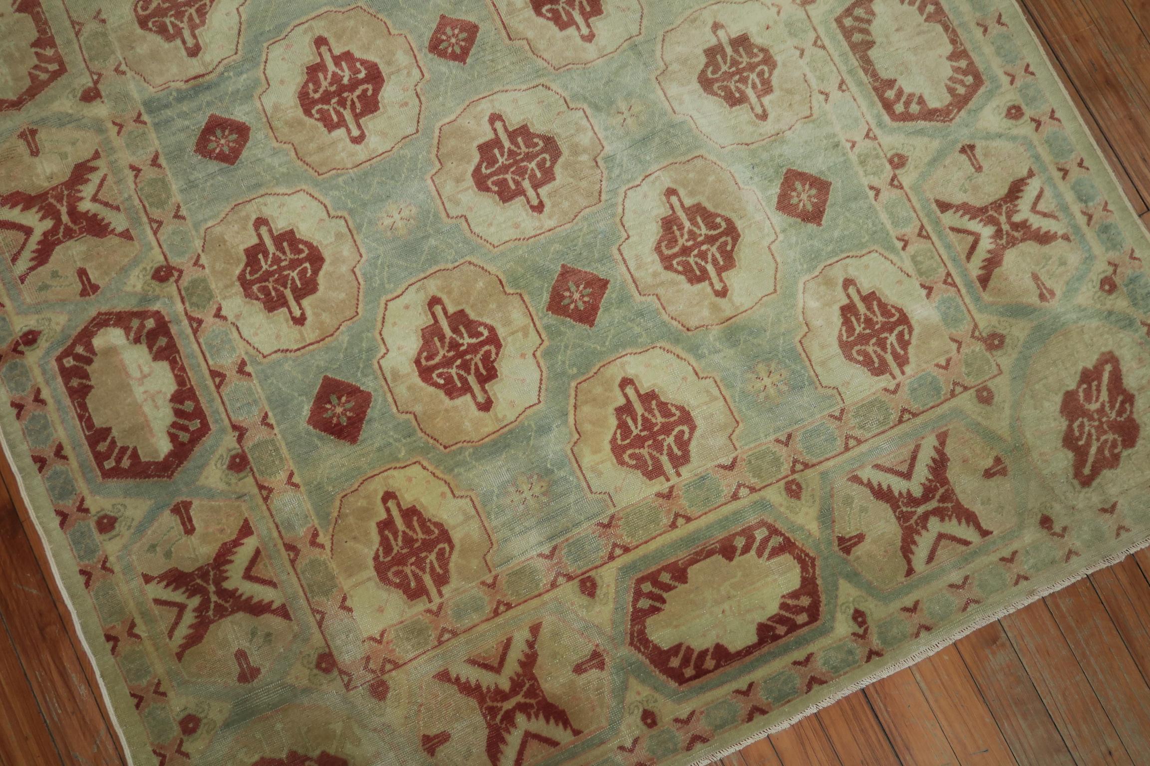 Prehistoric Late 19th Century Sea Foam Antique Turkish Sivas Rug For Sale