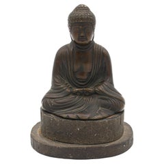 Antique Late 19th Century Seated Bronze Meditation Buddha, Qing Dynasty