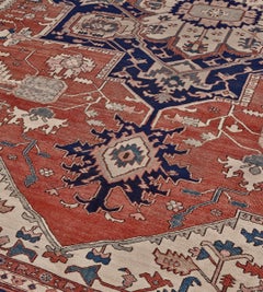 Alfombra Persa Serapi Tradicional Auténtica Antigua de Lana