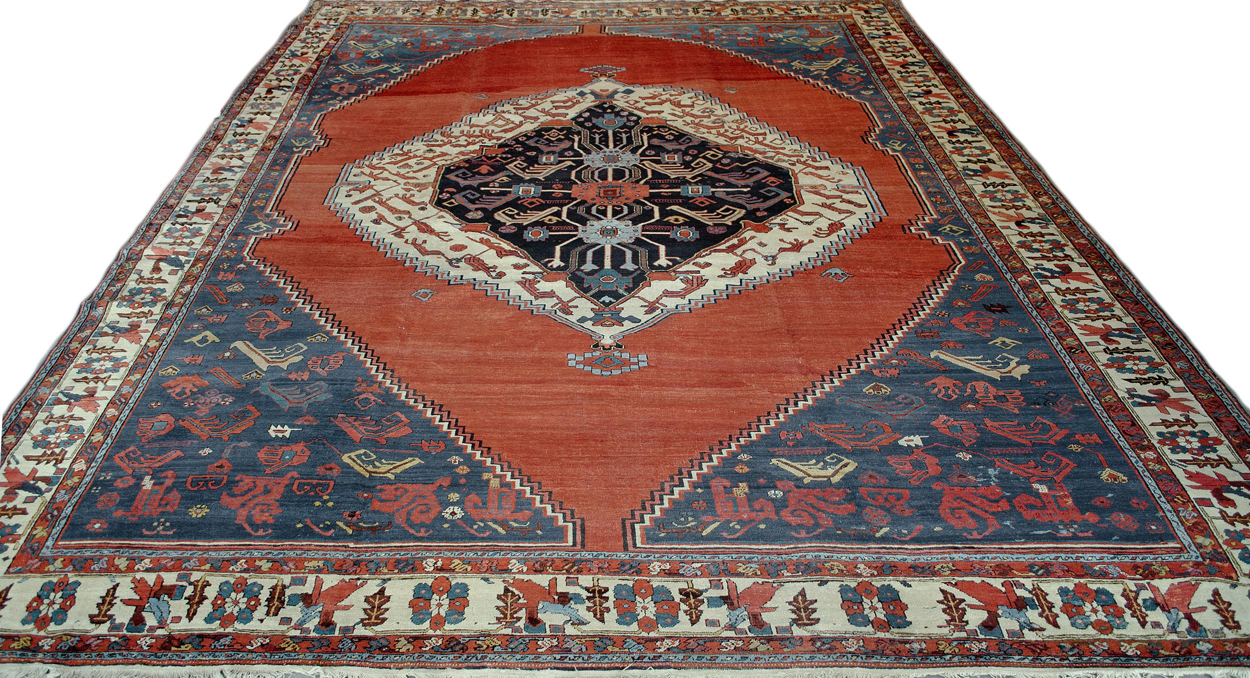 Persian Late 19th Century Serapi Rug from North West Persia For Sale