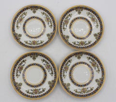 Set di 4 tazze Demitasse e piattini di Limoges, Francia, fine XIX secolo