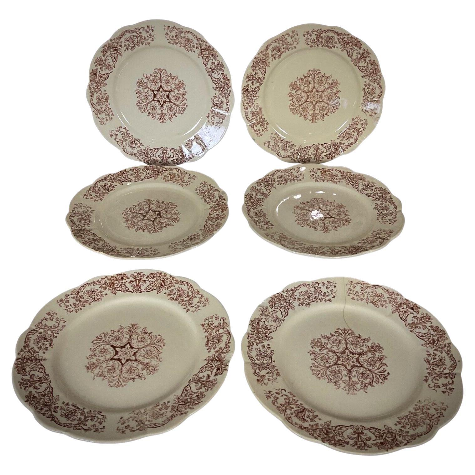 Set von 6 Longchamp-Esstellern „Bella“ aus Eisenstein aus dem späten 19. Jahrhundert - 2Y378