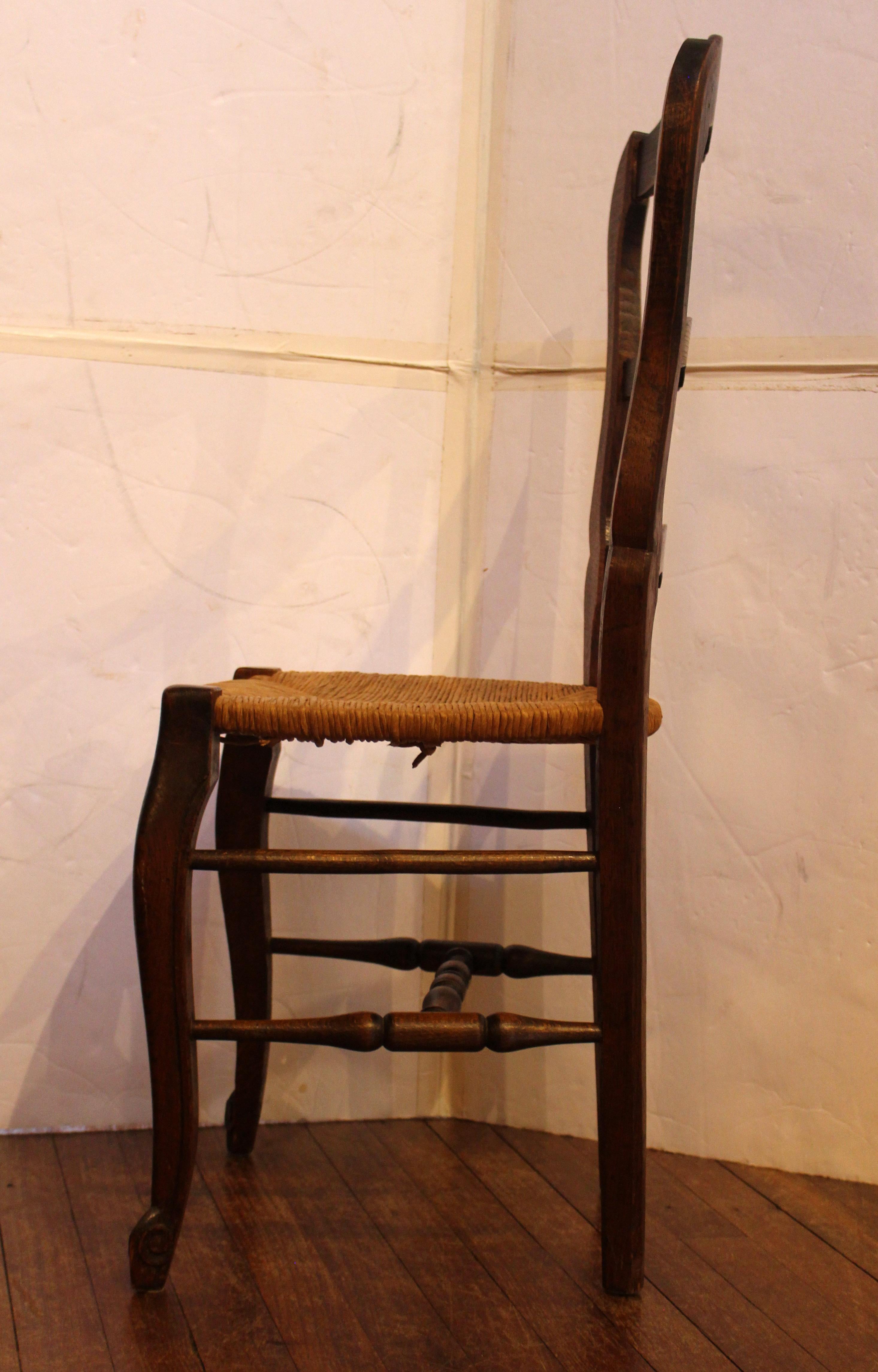 Fabric Late 19th Century Set of 8 Country French Dining Chairs