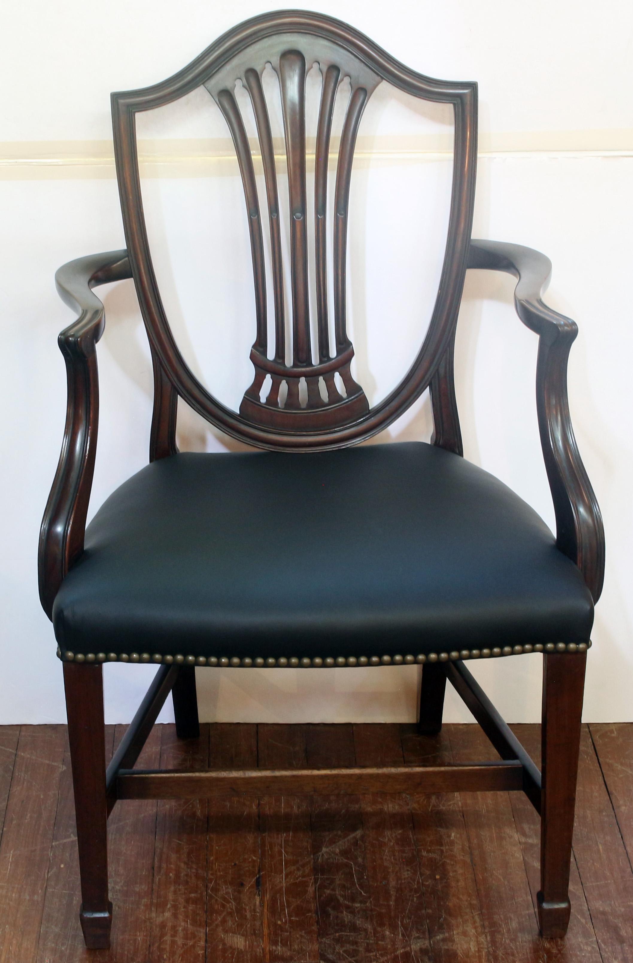 Wood Late 19th Century Set of 8 English Dining Chairs