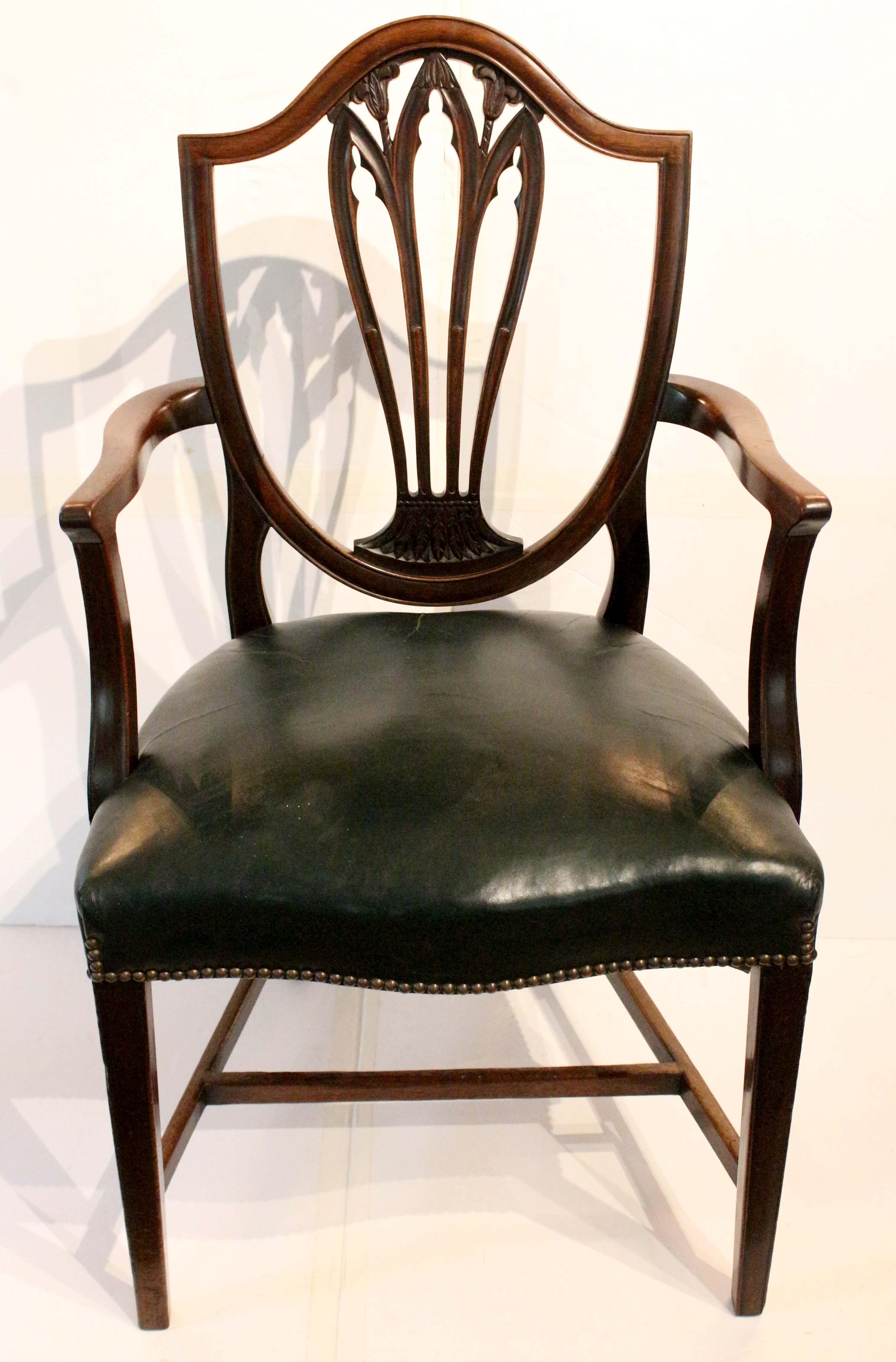 Late 19th Century Set of 8 Sheraton Style Dining Chairs, English 2