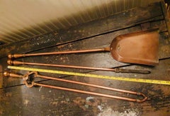 Late 19th Century Set of Bronze Fire Irons Tools