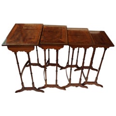 Antique Late 19th Century Set of English Nesting Tables