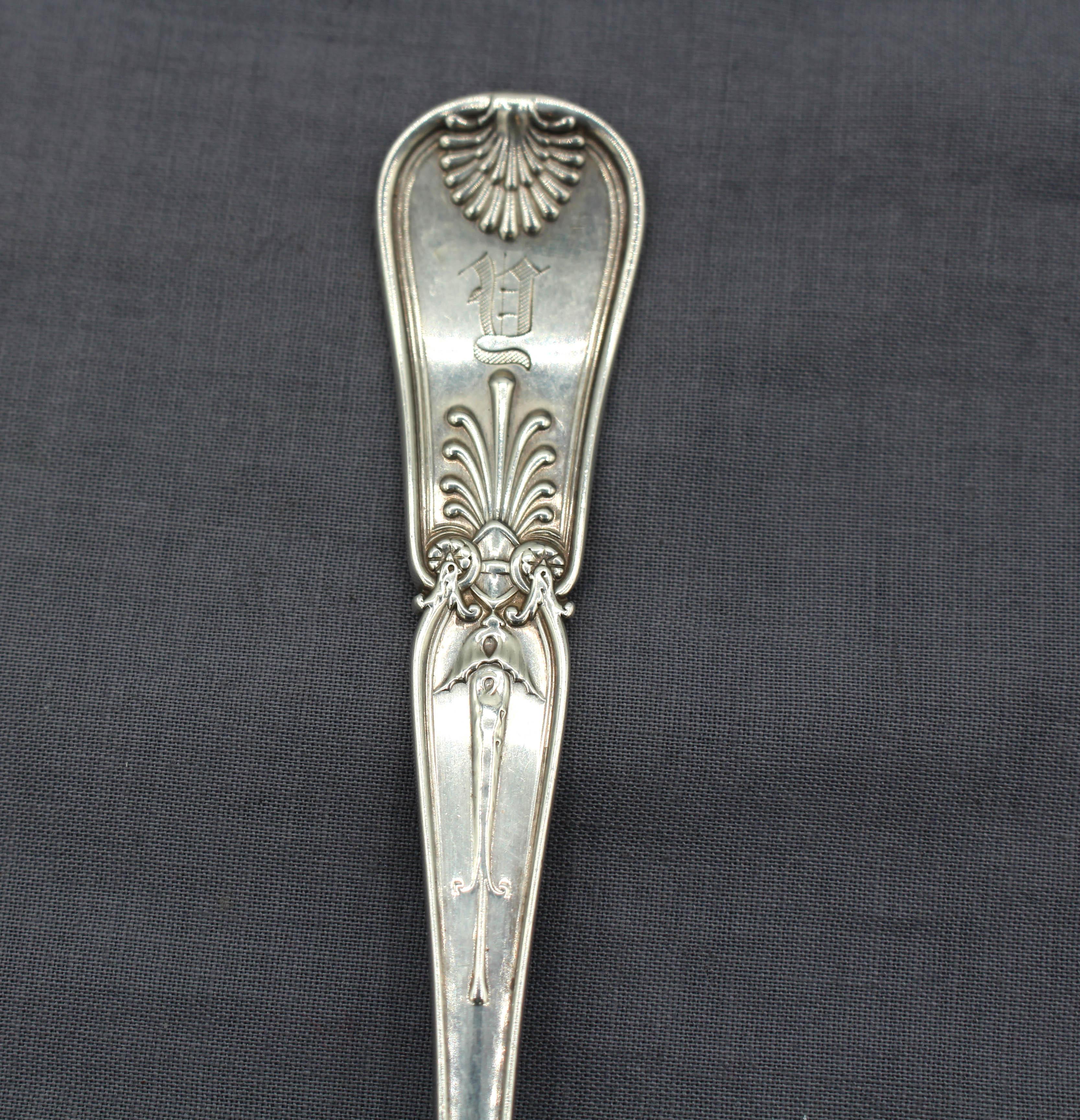 American Late 19th Century Set of Five Sterling Silver Dessert Spoons by Gorham For Sale