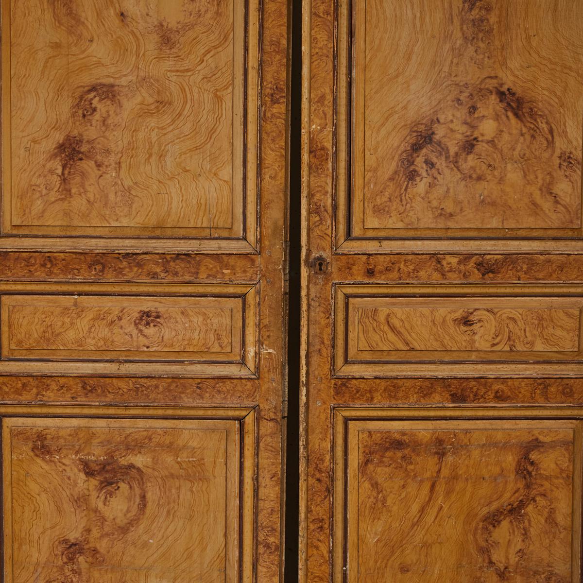 French Late 19th Century Set of Four Faux Painted Wood Panels from France For Sale