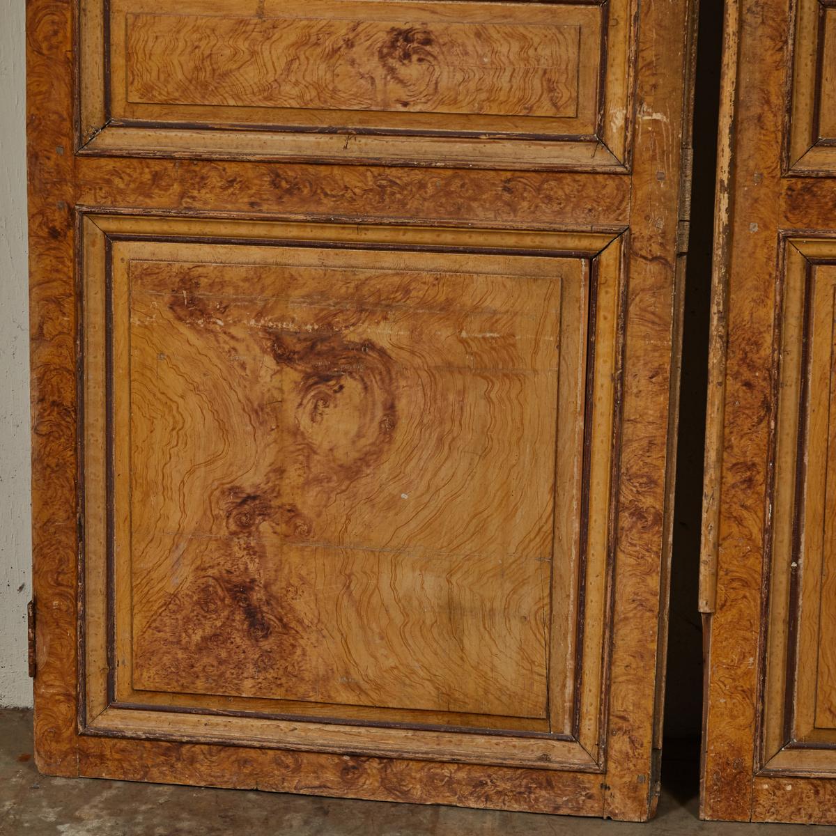 Late 19th Century Set of Four Faux Painted Wood Panels from France In Good Condition For Sale In Los Angeles, CA