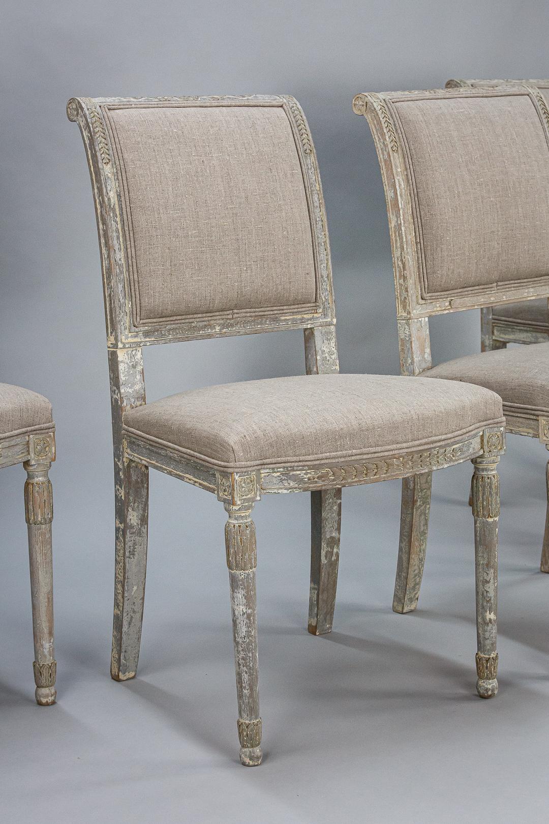 Late 19th Century Set of Four Swedish Chairs In Fair Condition In Pease pottage, West Sussex
