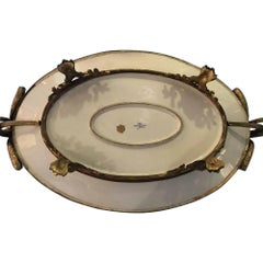 Late 19th Century Sevres Style Porcelain Gilt Bronze Plate