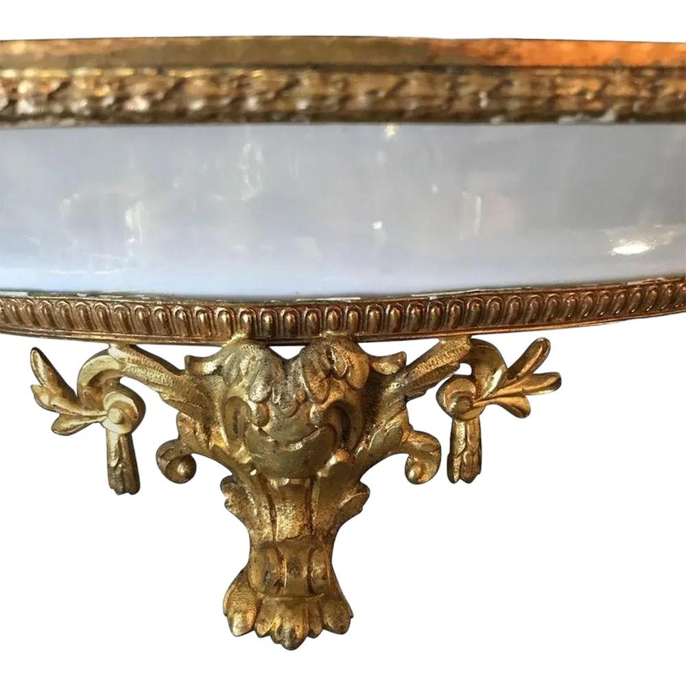 French Provincial Late 19th Century Sevres Style Porcelain Gilt Bronze Plate For Sale