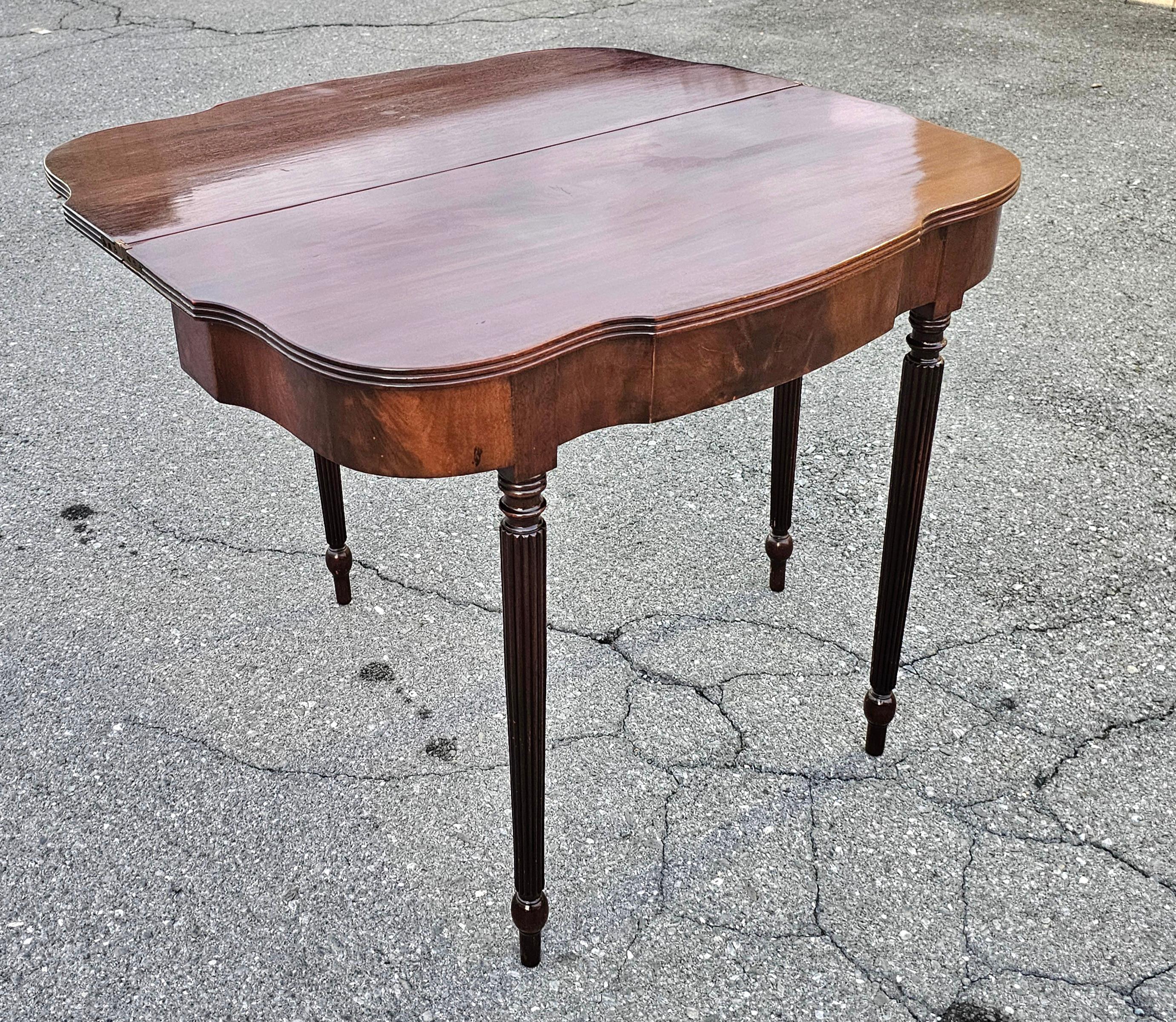 Late 19th Century Sheraton Mahogany Flip Top Card Console Table For Sale 6